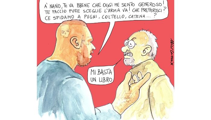 la mia borgata - Vauro sfida il fascista Brasile durante la trasmissione diritto e rovescio. Nicocomix