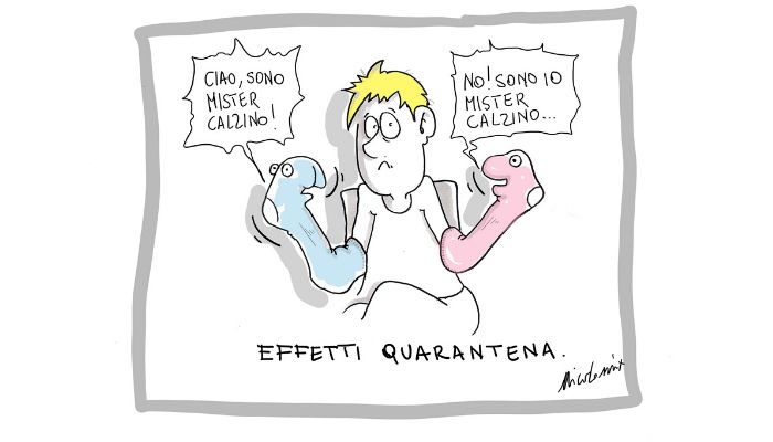 Mister Calzino . Effetti della quarantena da coronavirus: si parla anche con Mister Calzino. Nicocomix