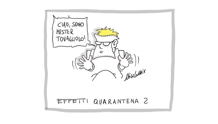 mister tovagliolo . La quarantena da coronavirus inizia a destabilizzare la mia psiche . Nicocomix