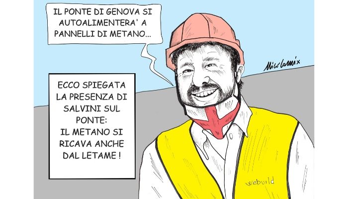 PONTE DI GENOVA . Salvini sale sul Ponte di Genova. Nicocomix