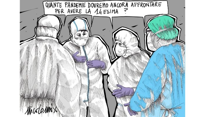 14esima . quante pandemie dovranno ancora avvenire perché gli operatori sanitari abbiano la 14esima? Nicocomix