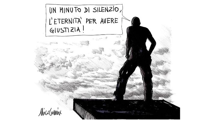 1 minuto di silenzio . Anniversario della caduta del Ponte Morandi di Genova. Nicocomix