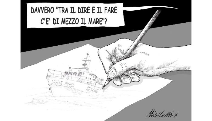 tra il dire e il fare... Bansky dona una nave per l'aiuto ai migranti. Nicocomix