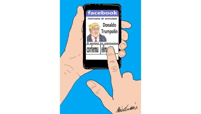 richieste di amicizia. Da quando Facebook e twitter hanno bloccato il profilo di Donal trump mi stanno arrivando strane richieste di amicizia da account fasulli. Nicocomix