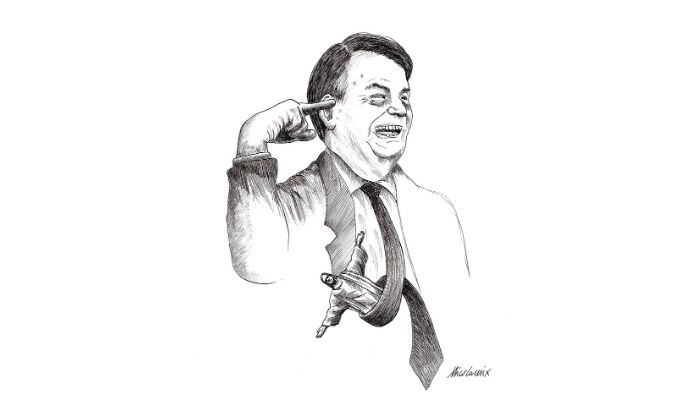 Louco. Il presidente del Brasile Bolsonaro e la sua follia negazionista. Nicocomix