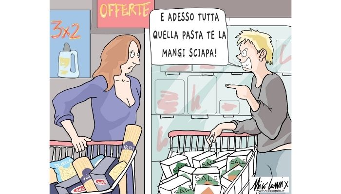 Pasta sciapa. La corsa folle all'acquisto della pasta. Nicocomix