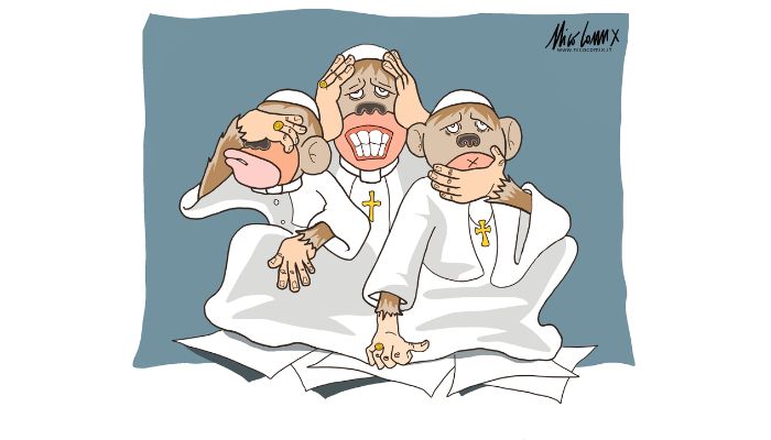 le tre scimmiette del Vaticano. Nicocomix