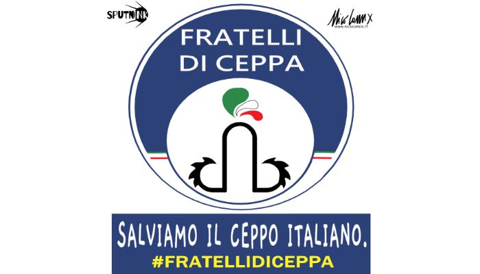 FRATELLI DI CEPPA. Il nuovo logo di Fratelli d'Italia per tutelare la razza italiana. #fratellidiceppa. Nicocomix