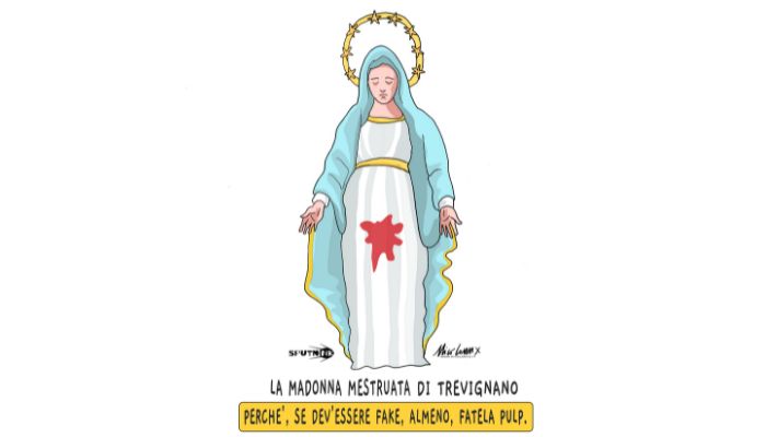 Madonna di Trevignano. Il sangue farlocco della Vergine maria e la sedicente maga. Nicocomix
